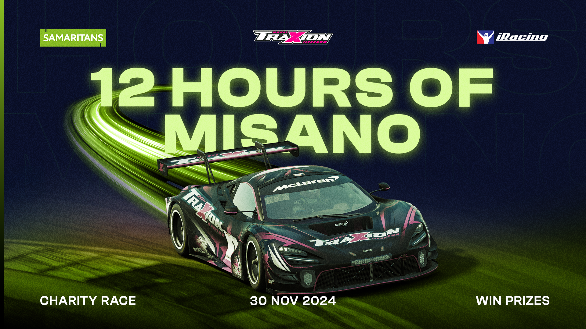 Grid Finder and Traxion.gg presents the 12 Hours of Misano Multiclass Charity Race on iRacing in aid of Samaritans!